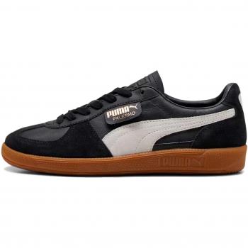 PUMA Palermo Leather Sneakers for Men, Black/Grey, Size 9½