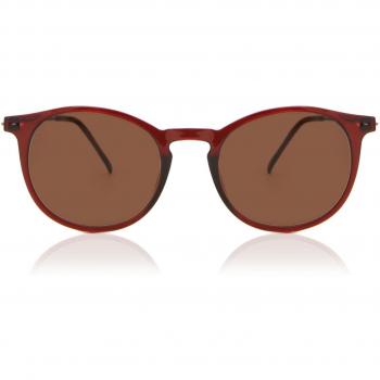 SmartBuy Collection Oval Full Rim Plastic Men's Prescription Sunglasses Red Size 49