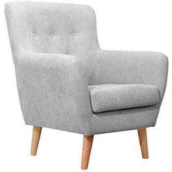 Butaca poliéster gris perla 90x75x67cm