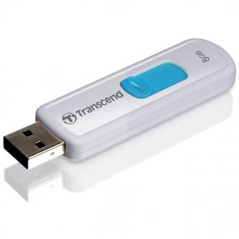 Transcend JetFlash 530 - Memoria USB de 8 GB, Color Blanco y Azul