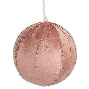 Set de Bolas de Navidad Rosa de Poliéster 12 cm (4 Unidades)