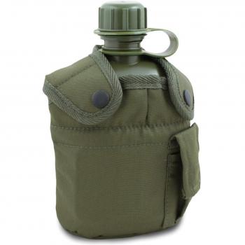Cantimplora con seau y cobertura con bolsillo color oliva, unisex, talla única