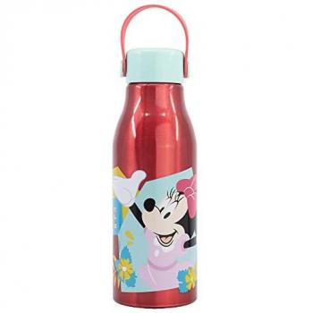 Botella de Aluminio Minnie Mouse 760ml con Manija de Silicona y Tapa con Gancho