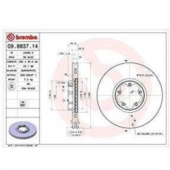 Disco de freno BREMBO 09.8837.14