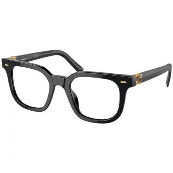 Miu Miu MU06XV 16K1O1 Women's Eyeglasses Black Size 49 (Frame Only) - Blue Light Block Available