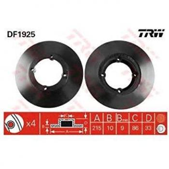 Disco de freno TRW DF1925 frente, completo, 1 pieza