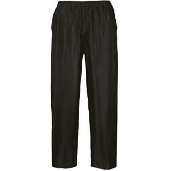 Pantalones de Lluvia Clásicos Portwest Negros 6XL con Tobilleras Ajustables