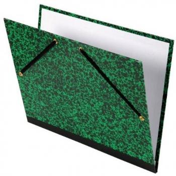 Pack de 5 Carpetas de Dibujo Annonay con Gomas Elásticas - 52x72 cm para Archivar 50x65 cm - Lomo: 3 cm - Color Verde Jaspeado