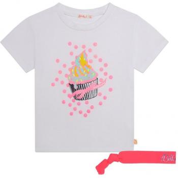 Camiseta de bebé niña Billieblush de algodón con pulsera, manga corta, modelo U20369
