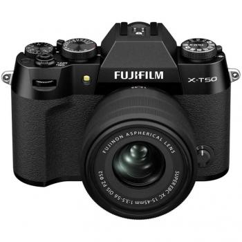 Fujifilm X-T50 Kit con objetivo XC 15-45mm, cámara MILC de 40,2 MP, sensor X-Trans CMOS 5 HR, resolución de 7728 x 5152 píxeles, color