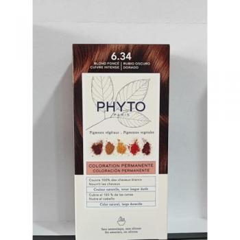 Phyto Color 6.34 Tinte Rubio Cobrizo Oscuro - Tinte permanente de 110 ml, color rubio cobrizo oscuro, formulación unisex
