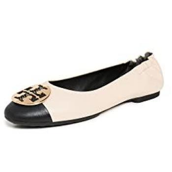 Tory Burch Women's Claire Cap Toe Beige Ballet Flats Size 10 US