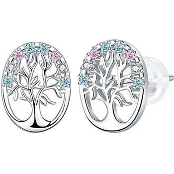 J.MUEN Árbol de la vida Pendientes Mujer Plata de Ley 925 con Caja de Regalo– Regalo Ideal para Ella