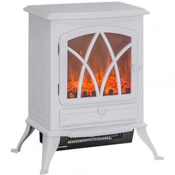 Chimenea Eléctrica Decorativa HOMCOM 1000W/2000W con Ventana y Efecto de Llama Ajustable, Protección Contra Sobrecalentamiento, Tamaño Compacto 45x28,5x