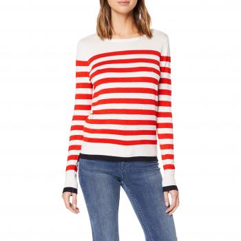 Vero Moda Vmdoss Lacole LS O-Neck Blouse Boo, suéter para Mujer, Blanco