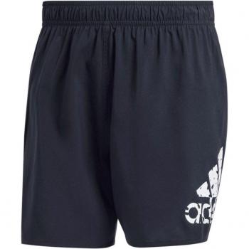 Bañador de natación adidas CLX Short-Length para hombre en color negro con logo grande, talla S