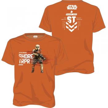 Star Wars Rogue One Shore Trooper, Camiseta para Hombre, Naranja, S