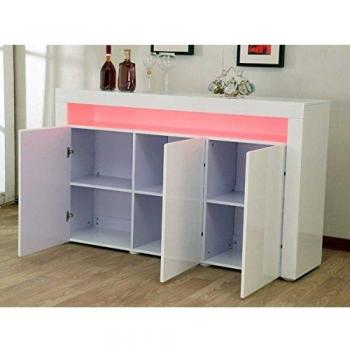 Aparador LED BOGOTA - 155 x 40 x 92 cm - Blanco
