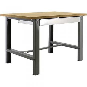 Banco de trabajo industrial con cajon BT6 Simonwork Plywood Gris/Madera Simonrack 865x1500x750 mms - banco de trabajo resistente 800 Kgs de capacidad por estante