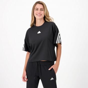 Camiseta de Manga Corta Adidas Future Icons 3 Bandas para Mujer en Color Negro (L)