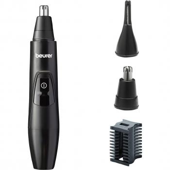 Recortadora de Precisión Beurer MN2X, para Vello de Ojos, Nariz y Orejas, 3 Accesorios de Acero Inoxidable, Resistente al Agua, Funciona con Pilas