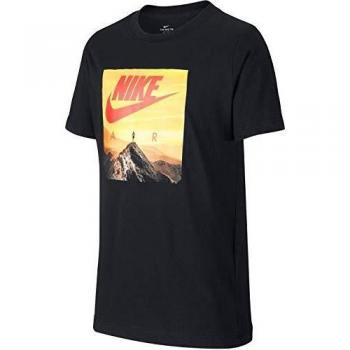 Nike B NSW tee Air Photo Short Sleeve T-Shirt, Niños, Black, L