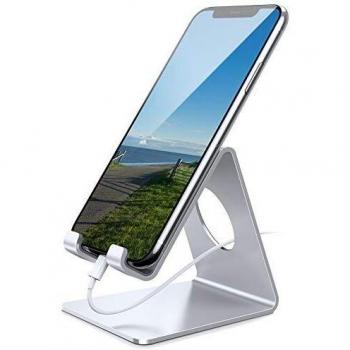 Eono Essentials Soporte Móvil, Soporte Teléfono : Soporte Dock Base Teléfono e Smartphones para Phone XS XS MAX XR X 8 7 6 Plus 5 4, Switch, Samsung S8 S7, Huawei, Otras Smartphones - Plata
