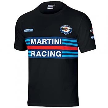 Camiseta de Manga Corta para Hombre Sparco Martini Racing Negra Talla XL