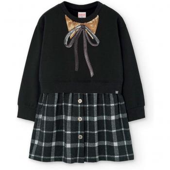 Vestido de felpa combinado con lentejuelas para niña Boboli