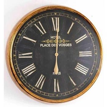 Reloj Mdf y Cristal Provenzal Negro Dorado 80 x 11
