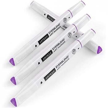 Arteza EverBlend rotuladores mezcladores color Morado Orquídea A882 | Juego de 4 | Rotuladores de alcohol con doble punta