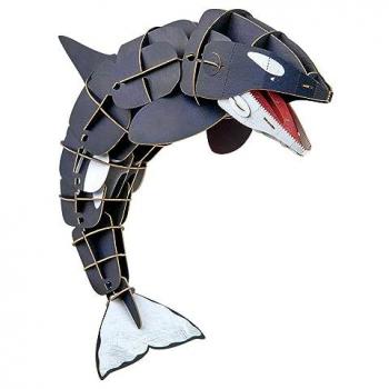 Eco Puzle 3D Orca ME4222 MIEREDU - Puzzle tridimensional de orca, fabricado con materiales ecológicos, incluye piezas de cartón reciclado, fácil de montar, fomenta la creatividad y la concentración