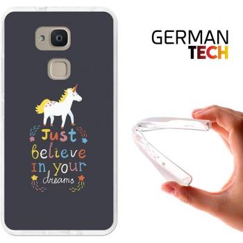 German Tech® - Funda Gel Flexible Art Fit para Bq Aquaris V Plus, Carcasa TPU fabricada con la mejor Silicona, protege y se adapta a la perfección a tu Smartphone y con nuestro exclusivo diseño. Just Believe in Your Dreams