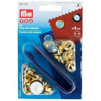 Prym Ojetes y Arandelas 8.5mm lt.dor.+herr