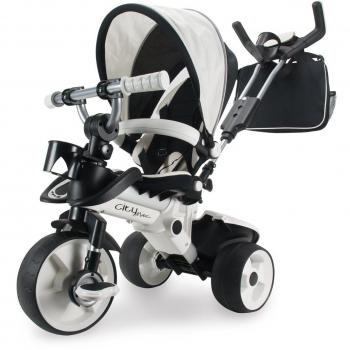 INJUSA - Triciclo City MAX para bebés a Partir de los 8 Meses, con Control Parental Desde el Mango y Ruedas con Banda de Goma, Blanco