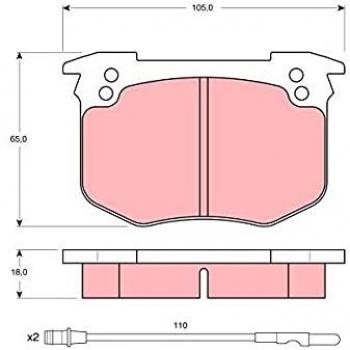 Juego de pastillas de freno TRW GDB280 con características de alta calidad, compuesto por materiales que garantizan un excelente rendimiento de frenado, resistencia al desgaste y bajo nivel de ruido