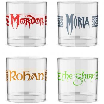 Set de 4 Mini Vasos de Chupito El Señor de los Anillos, Cristal, Colección Shot Glasses