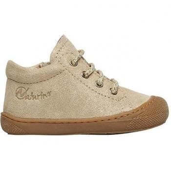 Zapatillas de piel para bebé niña primeros pasos con cremallera Naturino y Botines Cocoon NATURINO® dorados