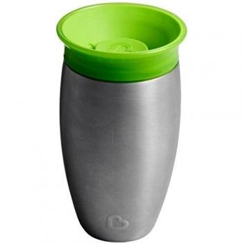 Munchkin Miracle 360°- Vaso antiderrames en acero inoxidable, verde, 296 ml