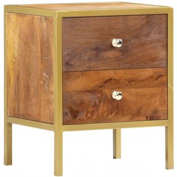 Solid Mango Wood Bedside Cabinet 15.7x13.8x19.7