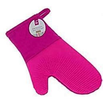 Excellent houseware - Manopla para Horno con Revestimiento de Silicona Rojo