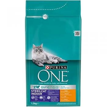 PURINA ONE Sterilicat Bifensis - Alimento Seco para Gatos Esterilizados de Interior, Rico en Pollo, 1.5 kg