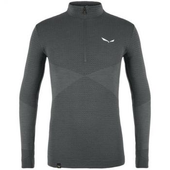Camiseta Técnica Interior Salewa Zebru Responsive 1/2 Zip Manga Larga Hombre Onyx