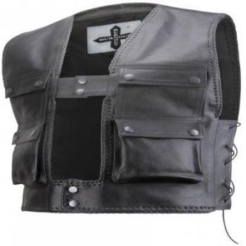 Burnout piel Sotana Chaleco de piel con hebilla cierre | Rocker Sotana Bike Sotana B108