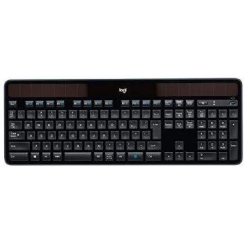 Logitech K750 Teclado Inalámbrico Solar para Windows, Disposición QWERTY Pan Nordic - Negro