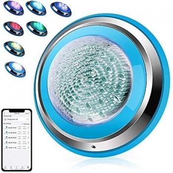 Instale Directamente 12-24V Luces Sumergibles Piscina Luz LED Impermeable 234 RGB LED Chips Bluetooth APP Control Montado en La Pared Iluminacion Piscina IP68 Impermeable 32 Efectos de Luz