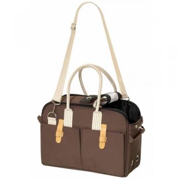 Bolso Transportín Marrón para Mascotas 52x25x35 cm Flamingo