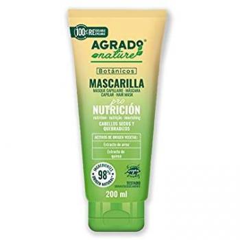 Mascarilla Capilar Agrado Nature - 200 ml - Nutrición para el cabello dañado y frágil - Cosmética Natural - Ingredientes Veganos