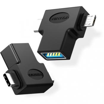 ADAPTADOR USB 3.0 TIPO-C A MICRO USB NEGRO VENTION