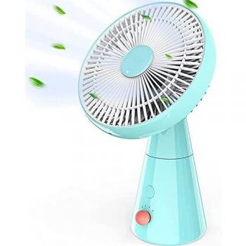 HLHome Ventilador Silencioso, 5000 mAh Ventilador a Pilas Potente, 25 cm Ventilador de Mesa, 4 Velocidades Ventilador Sin Cable para la Oficina, Cuarto, Viajar, Acampar
